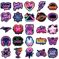 10/30/50PCS Kawaii Neon Lamp Sticky PVC Sticker Aesthetic DIY Decoration Scrapbooking Hand Accounting Supplies for Kids (ONLINE ORDER ONLY)