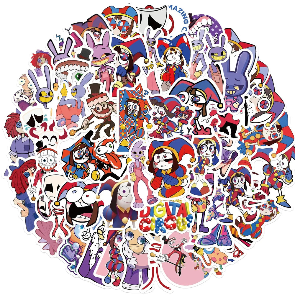 Magic Circus Stickers 10/30/56pcs for Suitcase, Skateboard, Laptop, Luggage, Phone, Car, DIY Decal (Online Order Only)