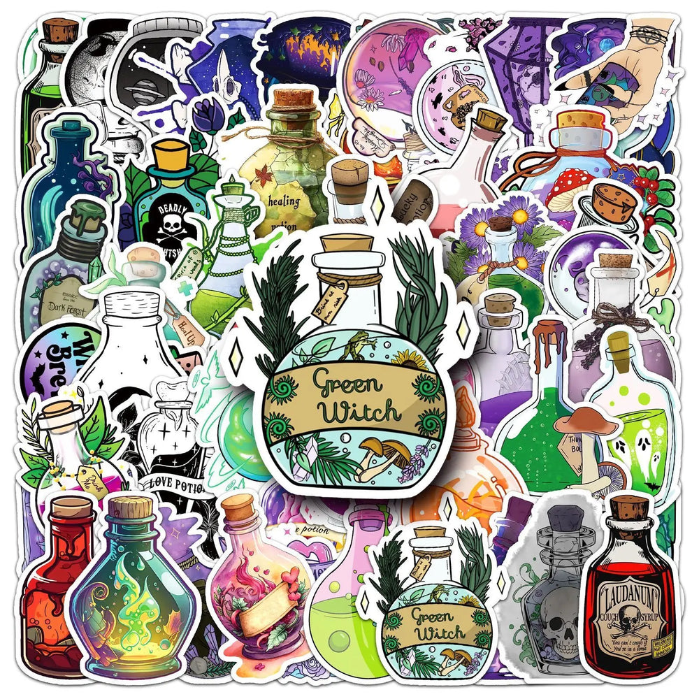 10/50pcs Cute Cartoon Magic Potion Bottle Stickers Aesthetic For Laptop Fridge Suitcase Notebook Waterproof Vinyl Decals Sticker (Online Order Only)