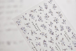 Trumpet Creeper White Flower Purple Leaves Antique Special Characters 5D Soft Relief Adhesive Nail Art Stickers Manicure Decals (ONLINE ORDER ONLY)