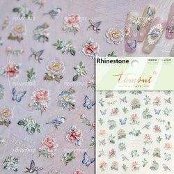 Cute Beige Yellow Pristine Fresh Daisy Flower 5D Shiny Soft Embossed Relief Charm Self Adhesive Nail Art Stickers Manicure Decal (ONLINE ORDER ONLY)