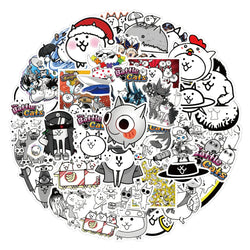 Battle Cats Stickers Decals: 10/30/50pcs Waterproof Anime for Skateboard, Laptop, Motorcycle, Car (Online Order Only)