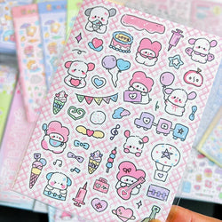 Korean Ins Cute Graffiti Puppy Stickers Planner Journal Collage DIY idol card Scrapbooking Decoration Sticker Kawaii Stationery (Online Order Only)