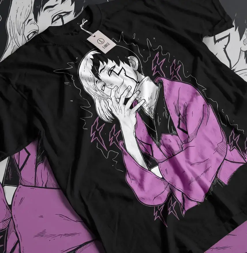 Gen Asagiri T-Shirt Dr. Stone Black Shirt All Sizes (ONLINE ORDER ONLY)