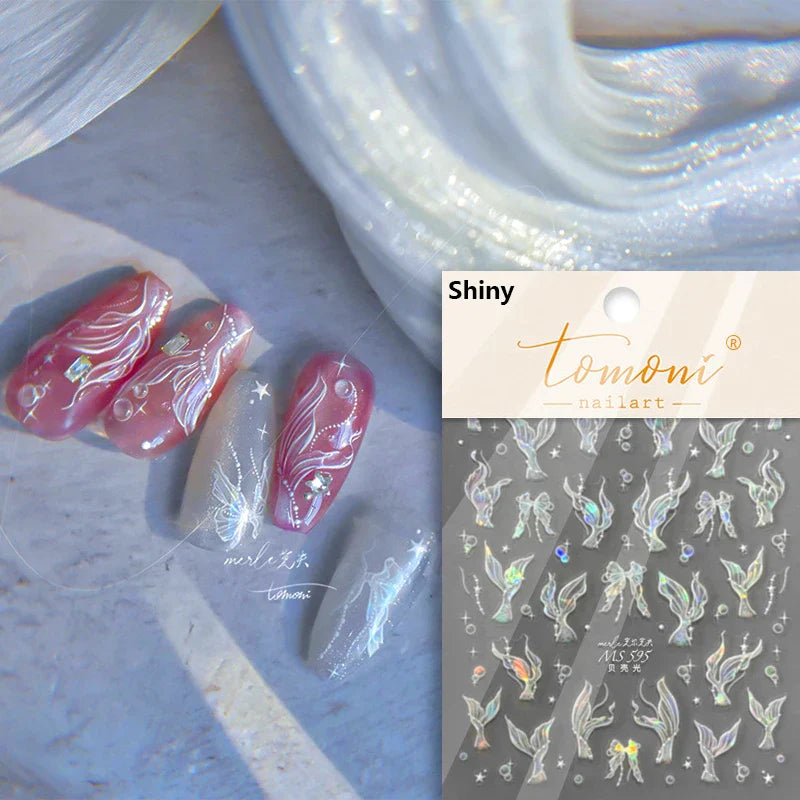 Little Red Fish Jelly Summer Goldfish Carp Ocean Beach Mermaid Sea Shiny Small Koi Soft Relief Nail Art Stickers Manicure Decals (ONLINE ORDER ONLY)