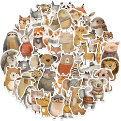 50PCS Funny Cute Animals Stickers For Cup Stationery Guitar Phone Bicycle Laptop Luggage Car Graffiti Kids Toys Cartoon Decals (ONLINE ORDER ONLY)