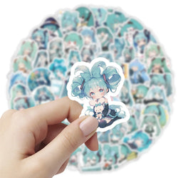 10/30/50/100PCS Kawaii Hatsune Miku Stickers Blue Cartoon Sticker Fridge Luggage Laptop Phone Guitar Skateboard Graffiti Decals (ONLINE ORDER ONLY)