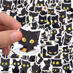 10/30/50/100PCS Cute Cartoon Black Cats Stickers Funny Animals Decals Decoration For Laptop Fridge Phone Stationery Bike Kid Toy (ONLINE ORDER ONLY)