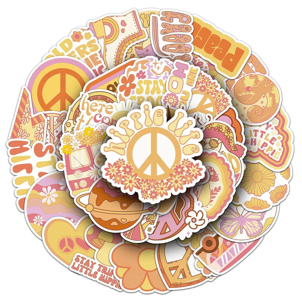 50Pcs Cute Waterproof Vinyl Stickers for Skateboard Snowboard Decals (ONLINE ORDER ONLY)