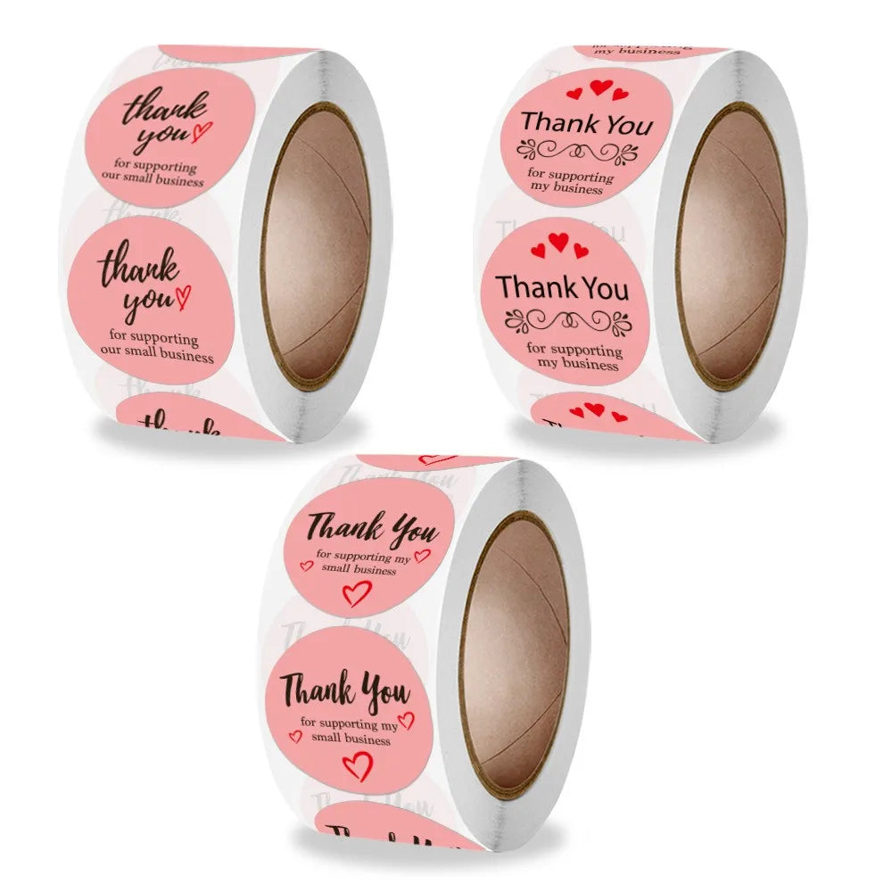 50-500pc1inch Thank You for Supporting My Small Business Stickers Sealing Business Stationery Sticker for Store Shopping Labels (Online Order Only)