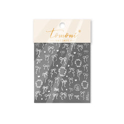 Colourful Tender Bowknot Embossment Shiny Tie Delicate Elegant 3D 5D Self Adhesive Nail Art Stickers Rhinestone Manicure Decals (ONLINE ORDER ONLY)