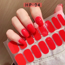 Nude Pink French Semi-Cured Gel Nail Patch Slider Adhesive Waterproof Long Lasting Full Cover Gel Nail Sticker UV Lamp Needed *^ (ONLINE ORDER ONLY)