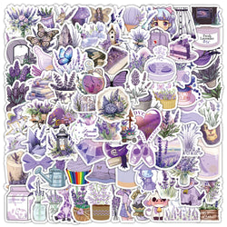Kawaii Purple Lavender Cartoon Girl Stickers for Laptop, Suitcase, Phone, Fridge, Stationery - 10/30/50/100pcs (Online Order Only)