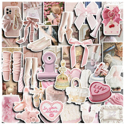 Pink Ballet Girl Stickers Aesthetic Decals for Laptop, Suitcase, Phone, Car, Bike - 10/30/50pcs (ONLINE ORDER ONLY)