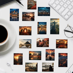 50pcs Cartoon Aesthetic World City Landmarks Stickers Vintage Travel Landmark Scenery Decals Graffiti DIY Suitcase Sticker (ONLINE ORDER ONLY)