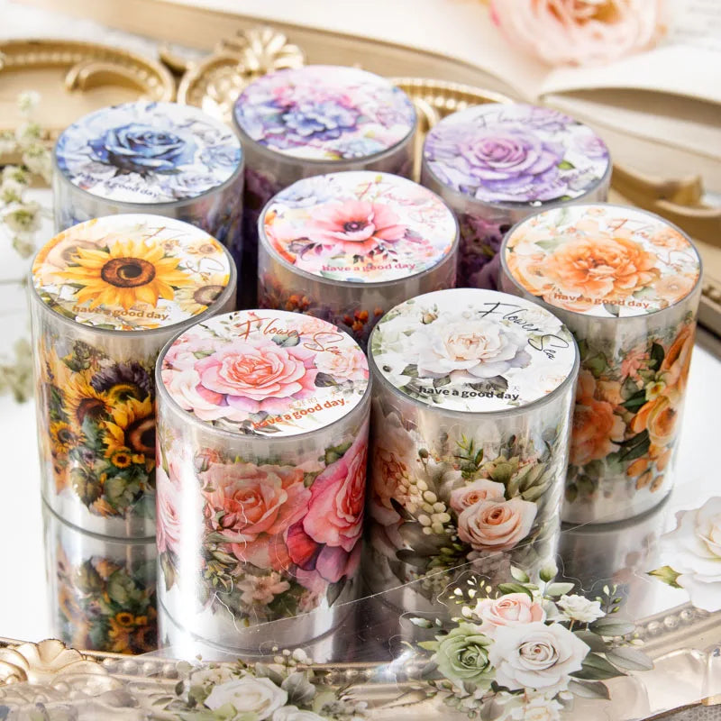 JIANQI 50mm PET Plant Flower Decorative Tape Scrapbooking Masking (Online Order Only)