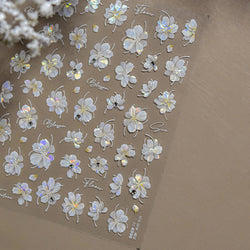 Charm Pink Yellow Flower Petal Stamen Stamen Peony Self Adhesive Nail Art Decorations Stickers Shiny Rhinestone Manicure Decals (ONLINE ORDER ONLY)