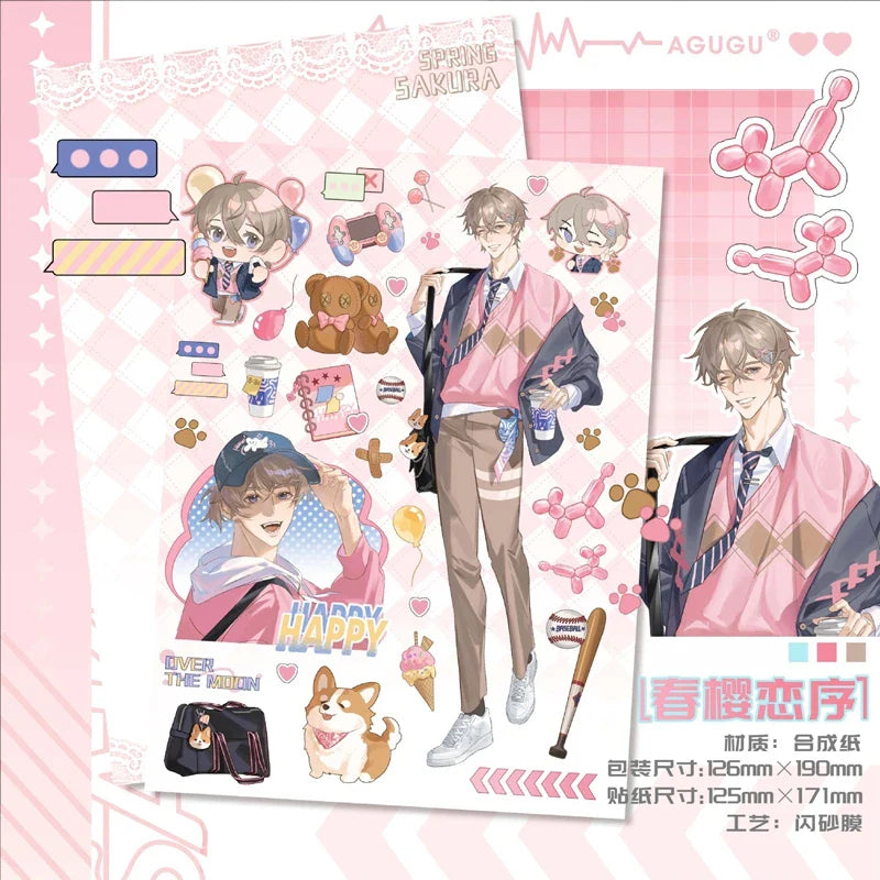 1Pc Cute Anime Man Sticker Cartoon Cool Character Deco Scrapbook DIY Material Decoration Stationery Stickers (Online Order Only)