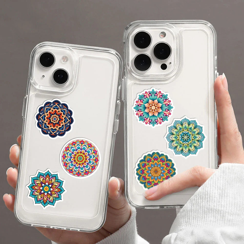 50PCS Colorful Mandala Pattern PVC Stickers for Car Suitcase Car Helmet Luggage Graffiti Sticker For Phone Case Home Decals (Online Order Only)