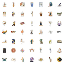 10/30/50/100pcs Vintage Art Plant Funny Cartoon Stickers Decals Laptop Suitcase Motorcycle Car Phone Waterproof Sticker Kids Toy (ONLINE ORDER ONLY)