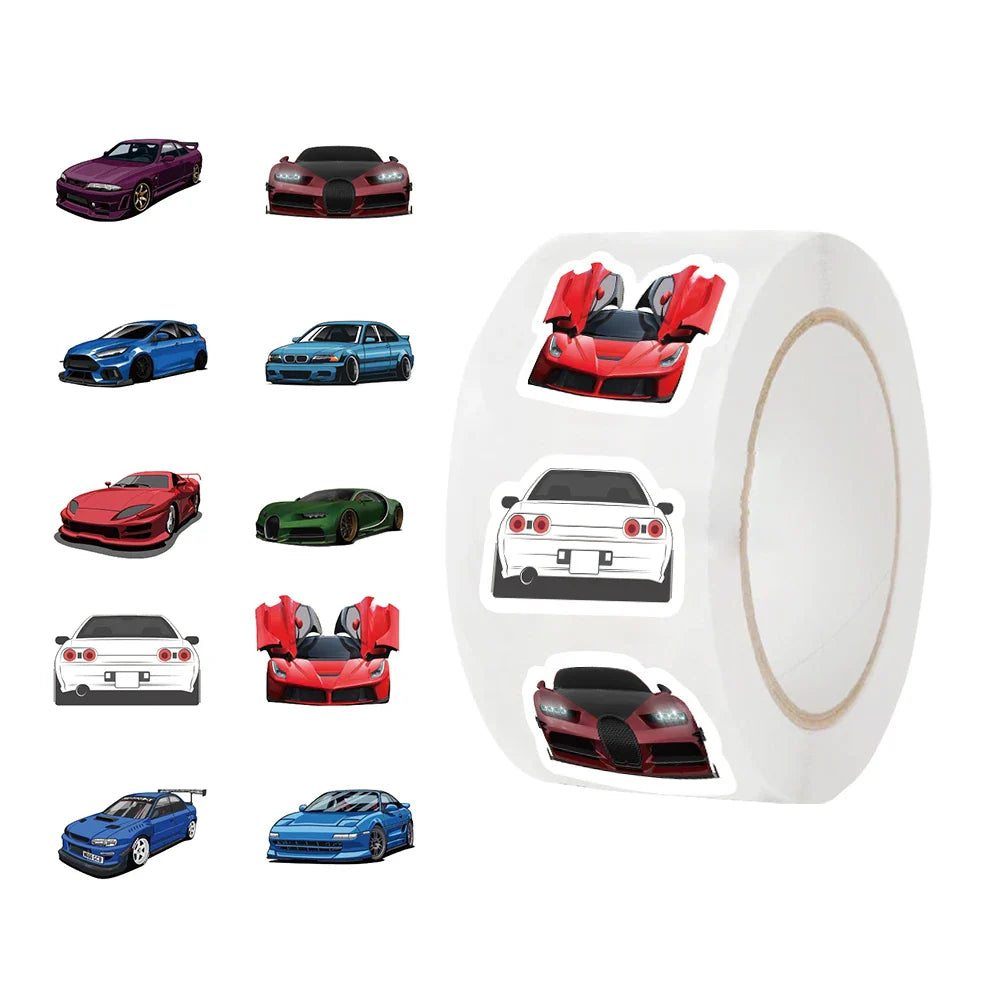 500Pcs/Roll Children Cars Reward Stickers School Students Cartoon Encouragement Sticker For Kids Scrapbooking Label Decoration (Online Order Only)