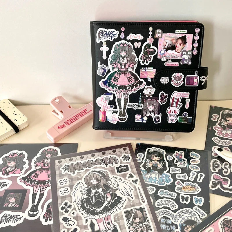 Korean Cute Maid Devil Angel Girl Stickers Scrapbooking DIY Album Decoration Sticker Aesthetic Personalized Kawaii Stationery (ONLINE ORDER ONLY)