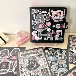 Korean Cute Maid Devil Angel Girl Stickers Scrapbooking DIY Album Decoration Sticker Aesthetic Personalized Kawaii Stationery (ONLINE ORDER ONLY)