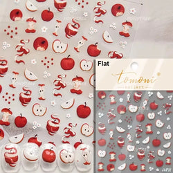 Strawberry Cherry Loquat Longan Peach Grapes Plant Red Bean Fruit Flat Realistic Painting 3D Nail Art Stickers Manicure Decals (ONLINE ORDER ONLY)