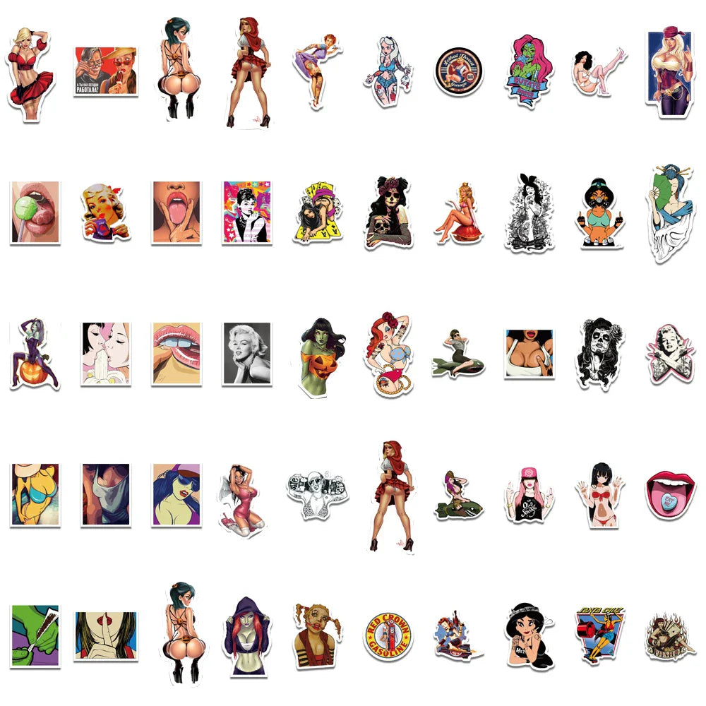 10/30/50/100PCS Anime Hentai Tease Vulgar Beauty Girls Sticker Packs (Online Order Only)