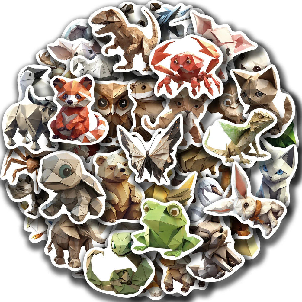 58pcs Origami Aanimal Stickers for Kids Boys Girl Baby Toys Shower Wall Decal For Notebook Water Bottle Luggage Laptop Phone (ONLINE ORDER ONLY)