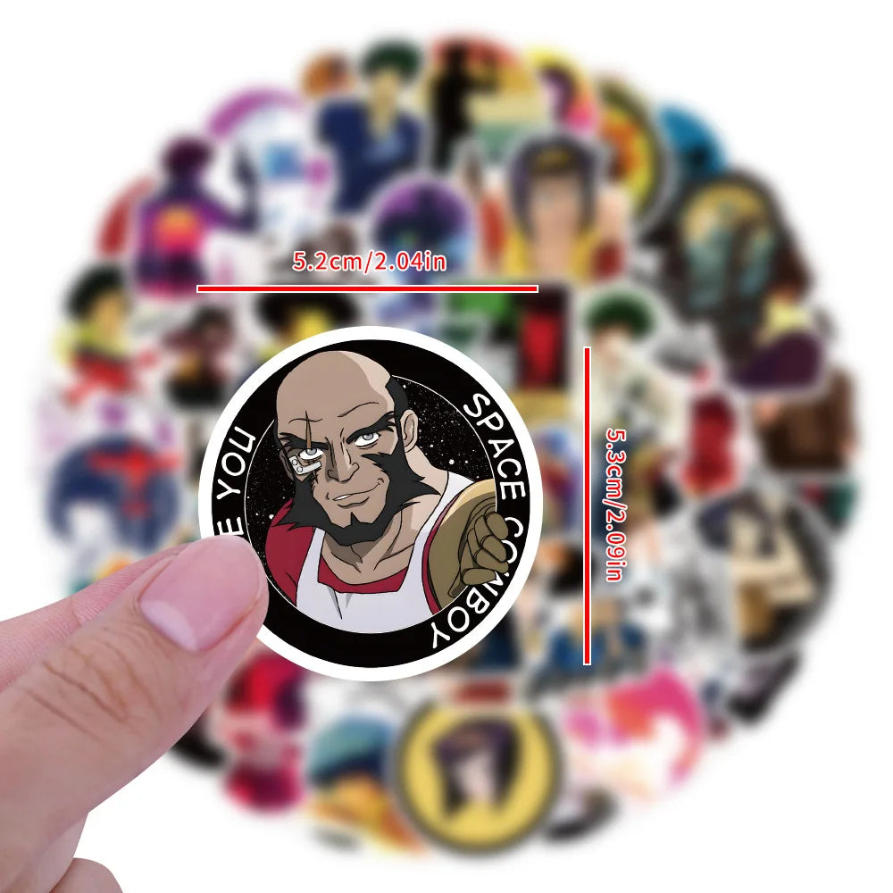 60pcs Cowboy Bebop Cartoon Graffiti Stickers Suitcase Guitar Notebook Decorative Waterproof Stickers (Online Order Only)