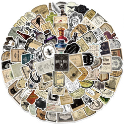 50/100pcs Aesthetic Potion Label Stickers Retro Gothic Apothecary Sticker For Luggage Laptop Guitar Phone Waterproof Vinyl Decal (ONLINE ORDER ONLY)