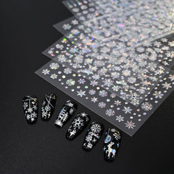 3D Snowflake Nail Art Decals Sliver Bronzing 3D Christmas Nail Art Decoration Self Adhesive Winter Christmas New Year Slides Y2K (ONLINE ORDER ONLY)