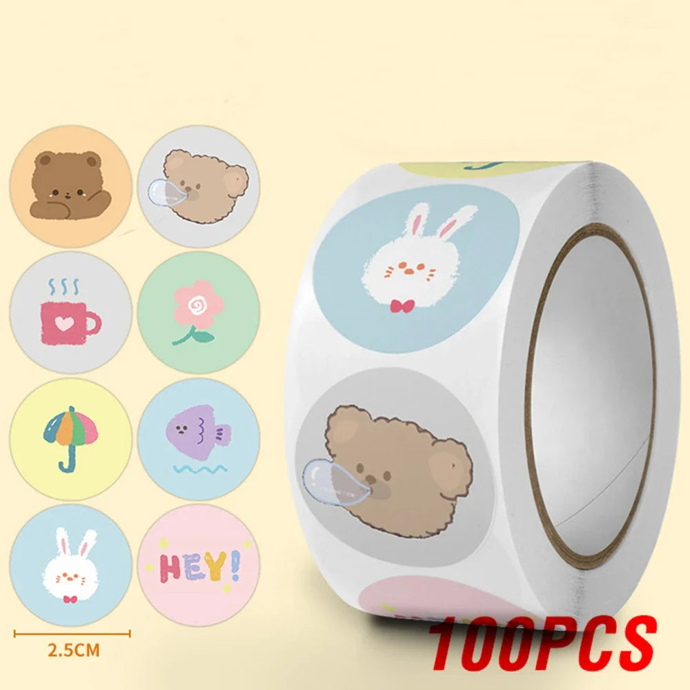100-500pcs Cartoon Animation Children's Toy Sticker School Classroom Training Motivational Stickers Stationery Labels (ONLINE ORDER ONLY)