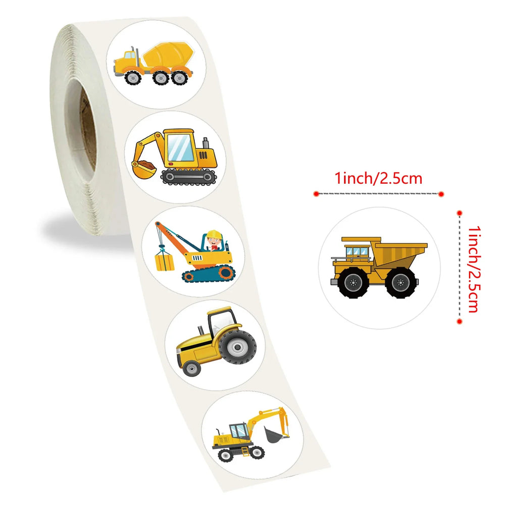 100-500pcs Engineering vehicle Stickers Cute Handmade Stickers Party Gifts Decorative Labels Scrapbook Stationery Stickers (Online Order Only)