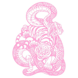 Anime Detachment Car Stickers Tiger And Snake Body Big Picture Decoration Movement Style Die Cutting Waterproof PVC Vinyl Decals (ONLINE ORDER ONLY)