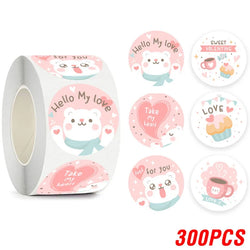 100-500pcs Cute Animal Encourage Sticker Kawaii Children Reward Stickers Creative School Supplies 2.5cm Circle Kids Toy Stickers (ONLINE ORDER ONLY)