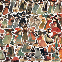 Cute Witch Girl Anime Stickers - 10/30/50pcs for Laptop, Phone, Luggage, Guitar (ONLINE ORDER ONLY)