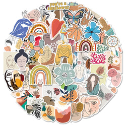 10/30/50PCS Funny Bohemian Cartoon Stickers For Kids Aesthetic Decals Decoration For Skateboard Laptop Helmet Phone DIY Toy Kid (Online Order Only)