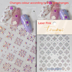 Gold Stamped Silver Totems Geometric Patterns Figure 5D Self Adhesive Nail Art Stickers Stars Bohemia Manicure Decals Wholesale (Online Order Only)