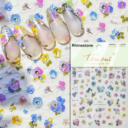 Red Azalea Rose Peony Crane Warbler Bird Fish Lily Chicken Rabbit Lobster Flower Retro Chinese Nail Art Sticker Decoration Decal (Online Order Only)
