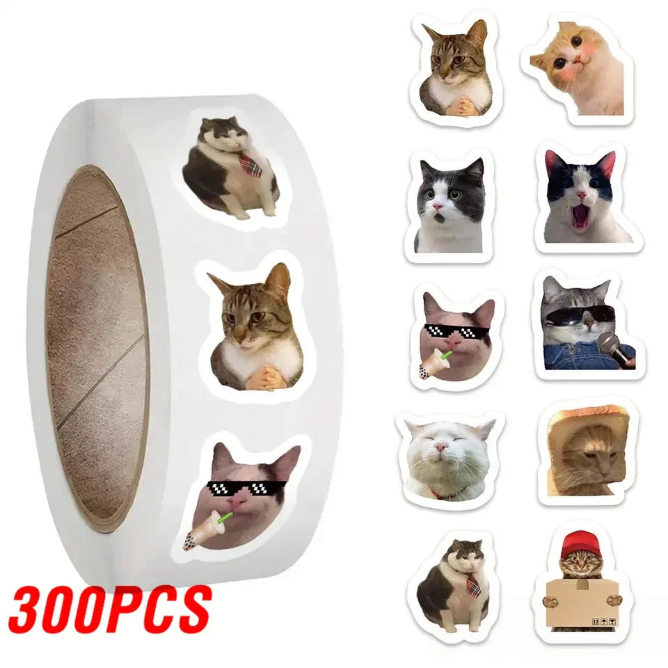 100-500pcs Cartoon Meme Cat Stickers For School Reward Stickers Classroom Decoration Encouragement Sticker For Student Teacher (ONLINE ORDER ONLY)