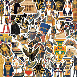 Ancient Egyptian Art Stickers PVC Waterproof Skateboard Notebook Graffiti 10/30/50PCS (Online Order Only)