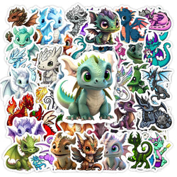 Cartoon Western Dragon Stickers Funny Kids Gift Dinosaur Animal DIY  Graffiti Decal for Phone Laptop Skateboard Kids Waterproof (ONLINE ORDER ONLY)