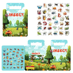 40PCS Insect Reusable Stickers Puzzle Game Cartoon Animal Learning Toys for Kids (Online Order Only)