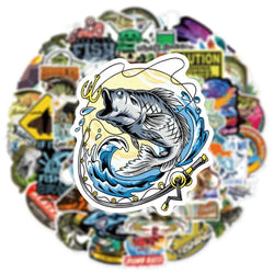 10/30/50PCS Cartoon Fishing Sticker Aesthetic PVC Children's Korean Stationery School Supplies Decoration Scrapbooking for Kids (ONLINE ORDER ONLY)