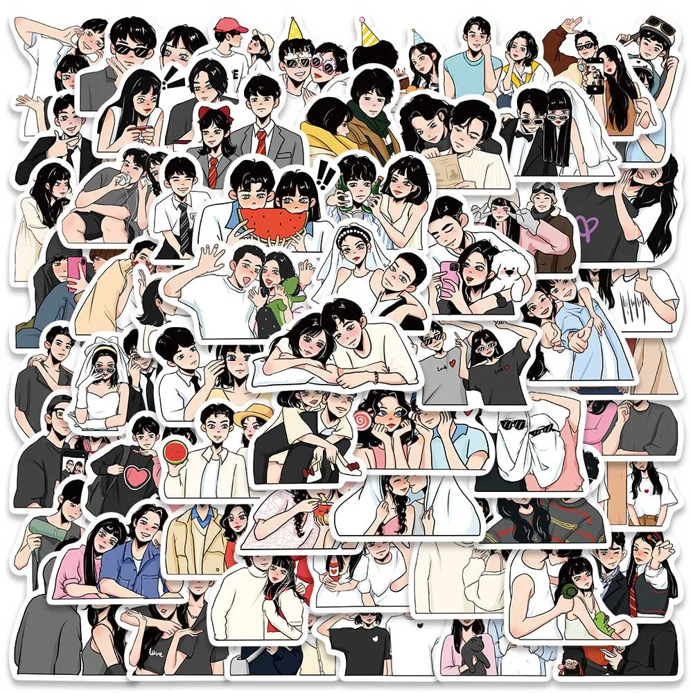60PCS Anime Cartoon Stickers Aesthetic Decals for Bike Bottle Suitcase Skateboard Scrapbook Gifts (Online Order Only)