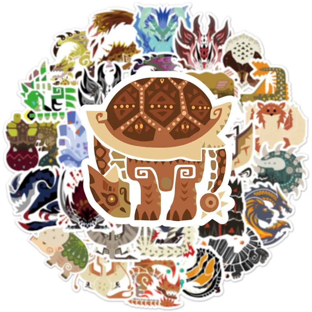 Monster Hunter Game Stickers Pack - Laptop, Luggage, Skateboard Decals, Kids Gift (ONLINE ORDER ONLY)