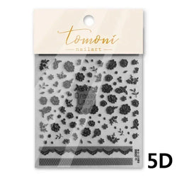Gradient Halo Dyeing Dark Red Rose Flower Rhinestone Lace Bow Heart 3D Self Adhesive Nail Art Decoration Sticker Manicure Decals (ONLINE ORDER ONLY)