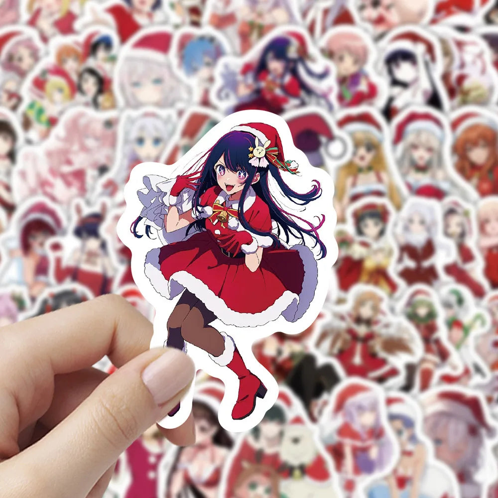 10/30/60PCS Christmas Cartoon Beauty Personality Graffiti Creative Sticker Toy Skateboard Guitar Computer Refrigerator Decals (Online Order Only)